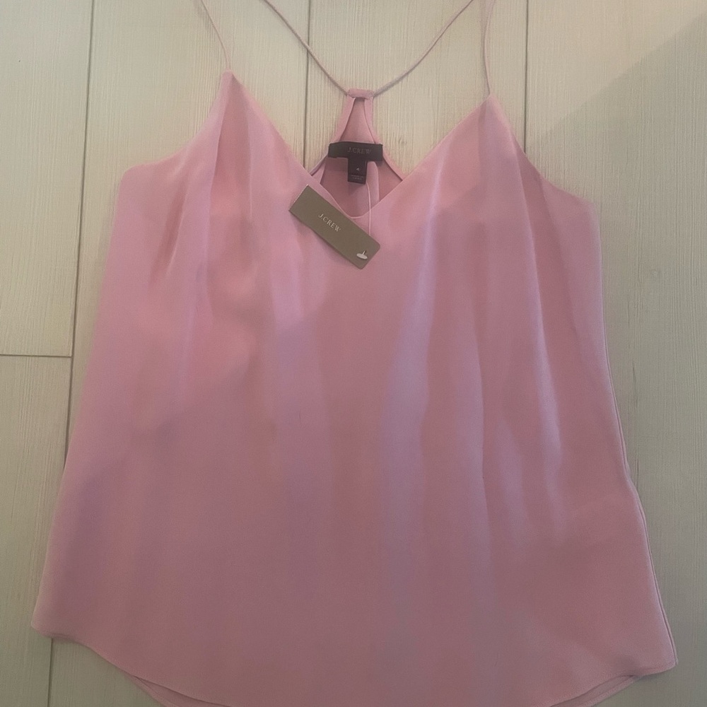 NWT Light pink gorgeous silk racer back jcrew tank - Picture 2 of 4
